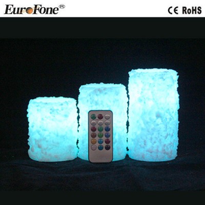 Hot selling remote control Ice cream powder led candle wax with multi colour change