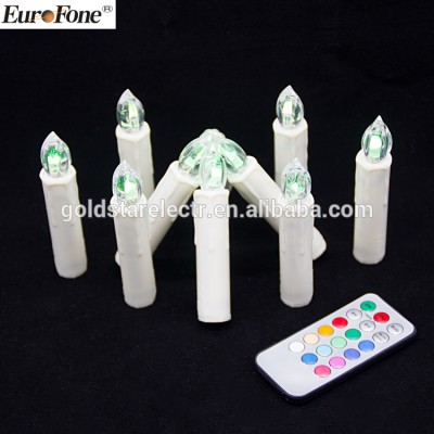 Set of 10 LED Candy Christmas Table Decor Moving Wick flame led Candle lights with timer