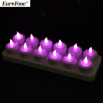 2020 wholesale cheap water-proof rechargeable led candles light purple